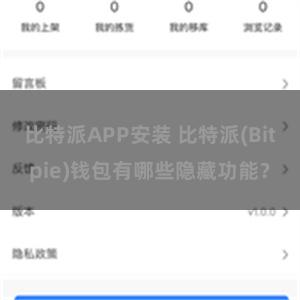 比特派APP安装 比特派(Bitpie)钱包有哪些隐藏功能？