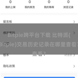 Bitpie跨平台下载 比特派(Bitpie)交易历史记录在哪里查看？