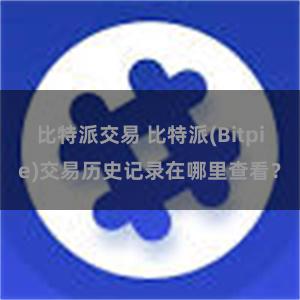 比特派交易 比特派(Bitpie)交易历史记录在哪里查看？