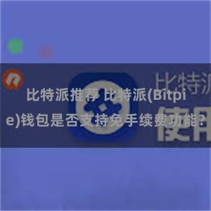 比特派推荐 比特派(Bitpie)钱包是否支持免手续费功能？