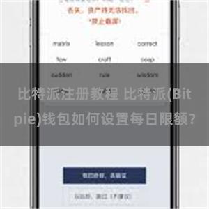 比特派注册教程 比特派(Bitpie)钱包如何设置每日限额？